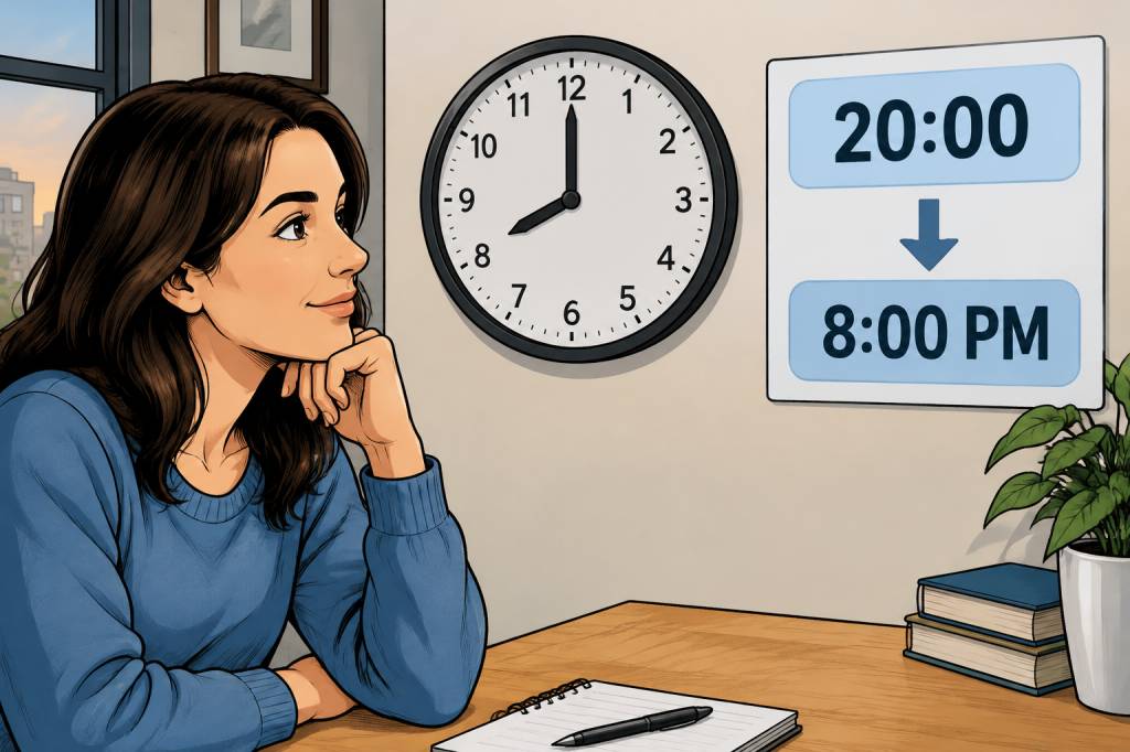 20h : à quoi correspond cette heure dans le format 24 heures ?
